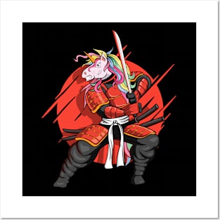 Japanese Samurai Unicorn Ronin Aesthetic Otaku Posters and Art